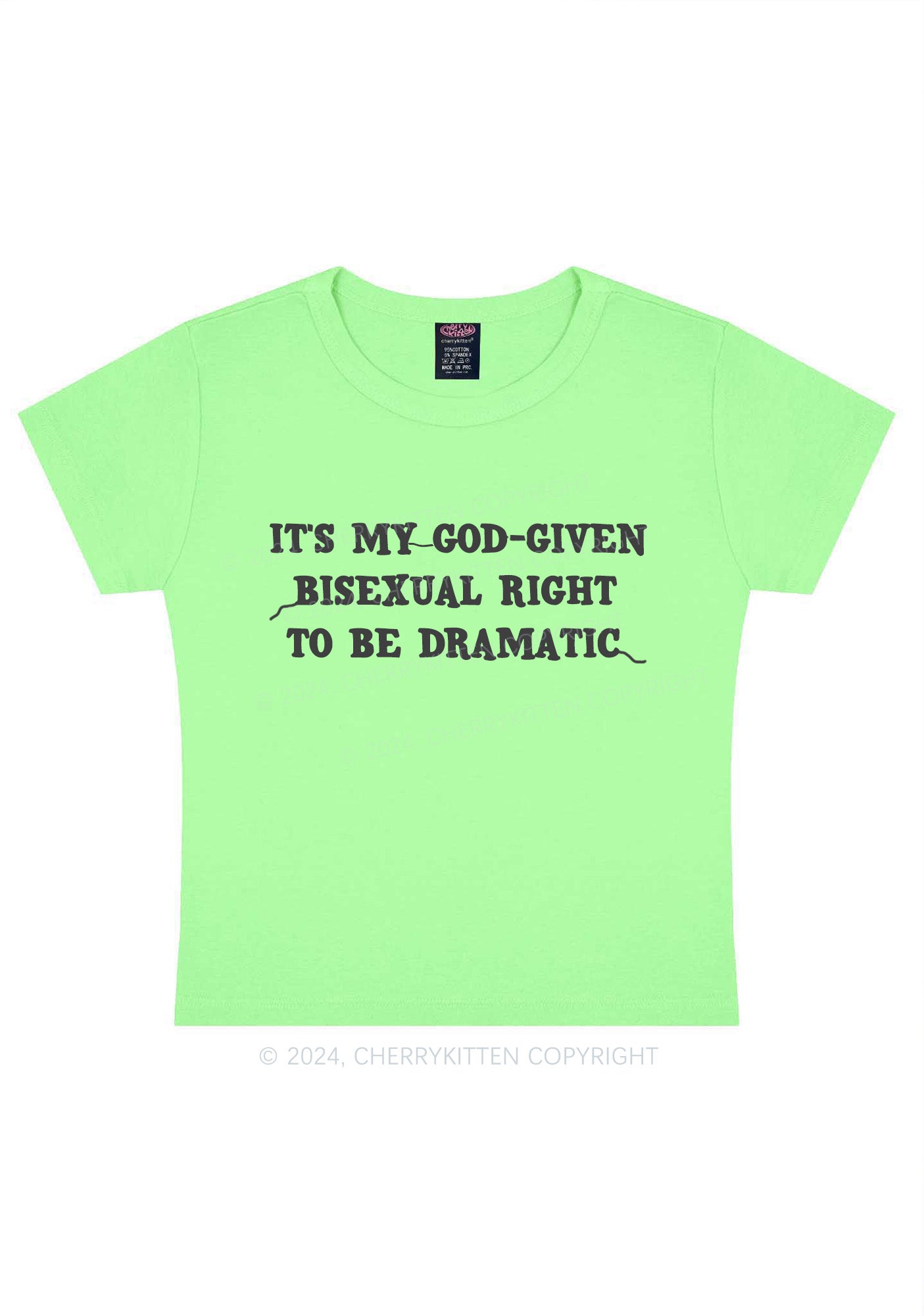 God-Given Bisexual Right Y2K Baby Tee Cherrykitten