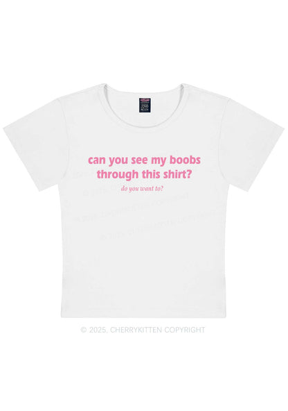 Can You See Me Y2K Baby Tee Cherrykitten