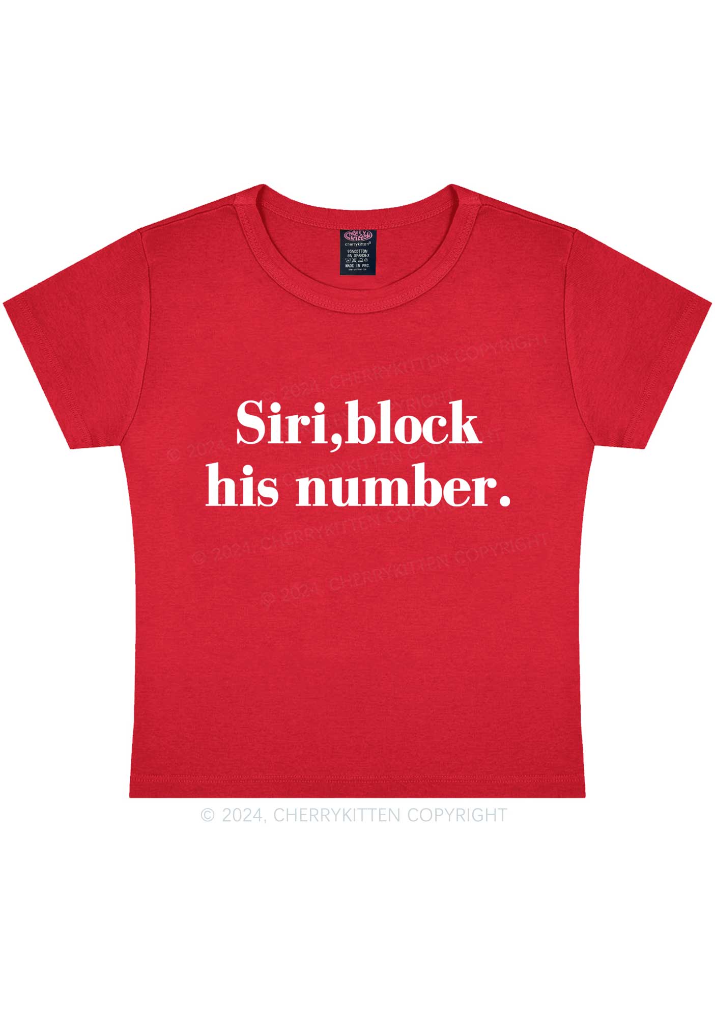 Block His Number Y2K Baby Tee Cherrykitten