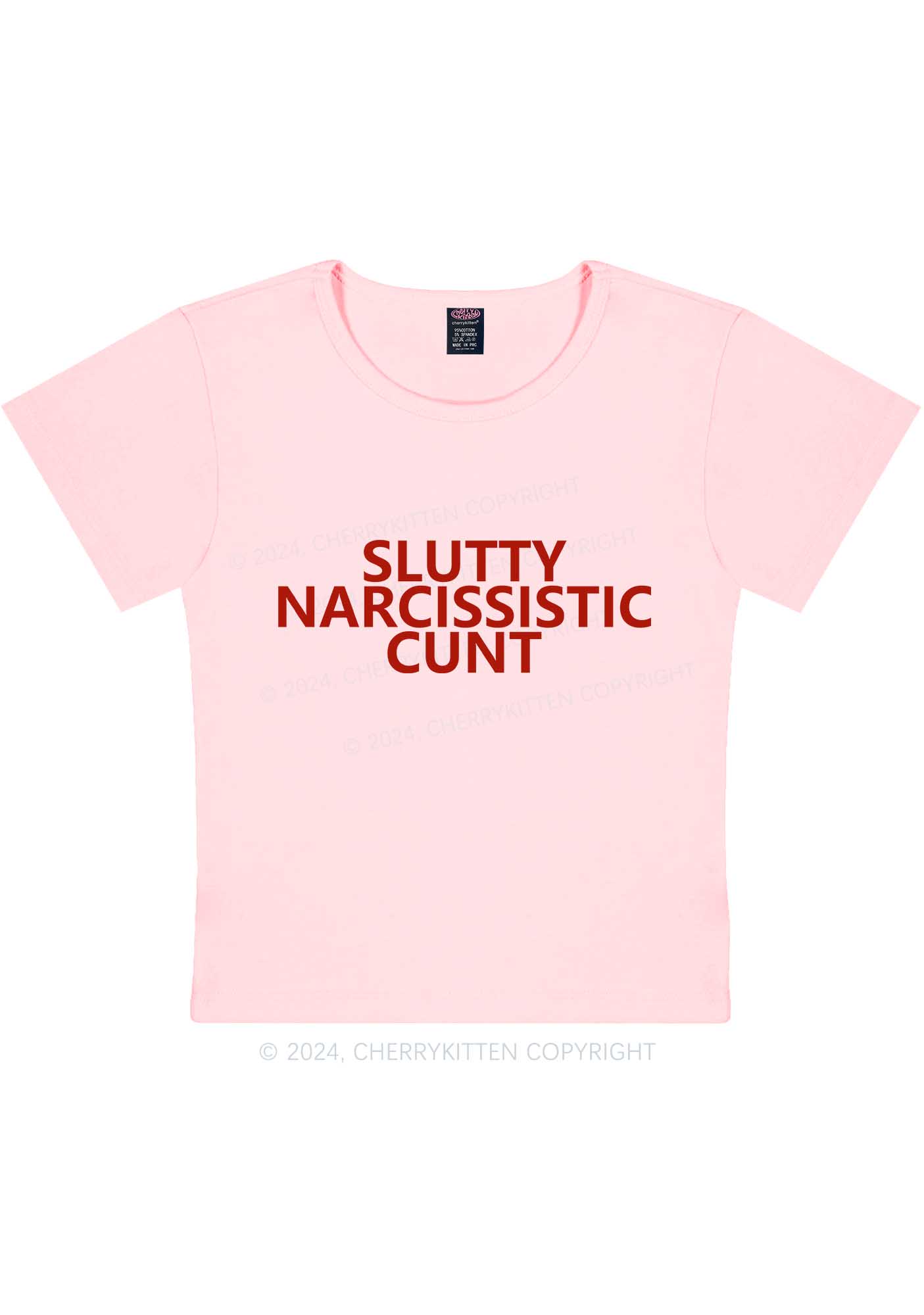 Narcissistic Cxnt Y2K Baby Tee Cherrykitten