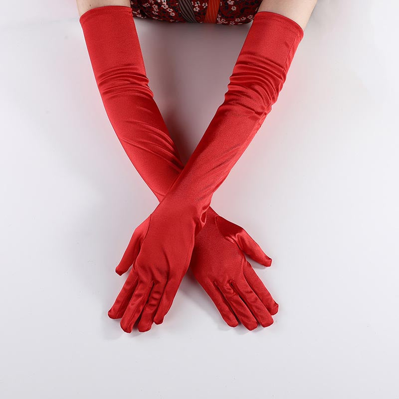 Halloween Y2K Satin Stretch Gloves