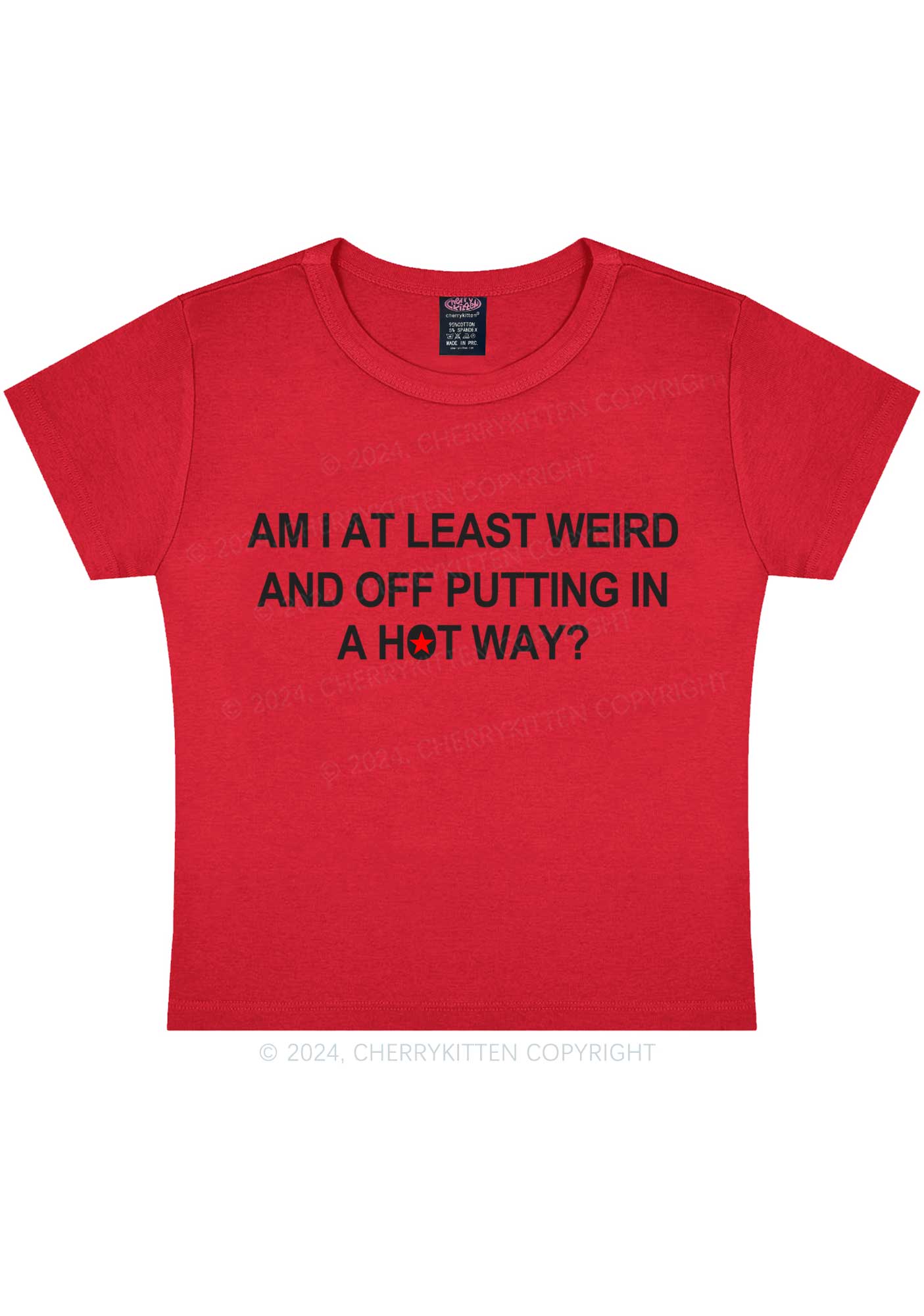 Am I Weird Y2K Baby Tee Cherrykitten