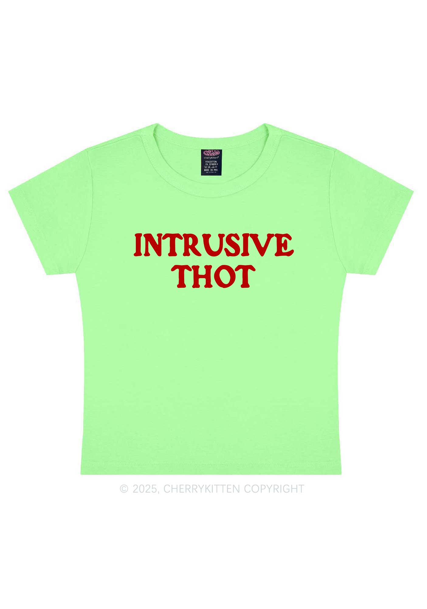 Intrusive Thot Y2K Baby Tee Cherrykitten