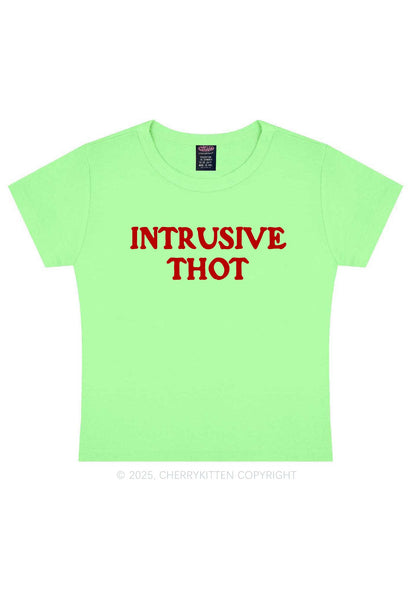 Intrusive Thot Y2K Baby Tee Cherrykitten