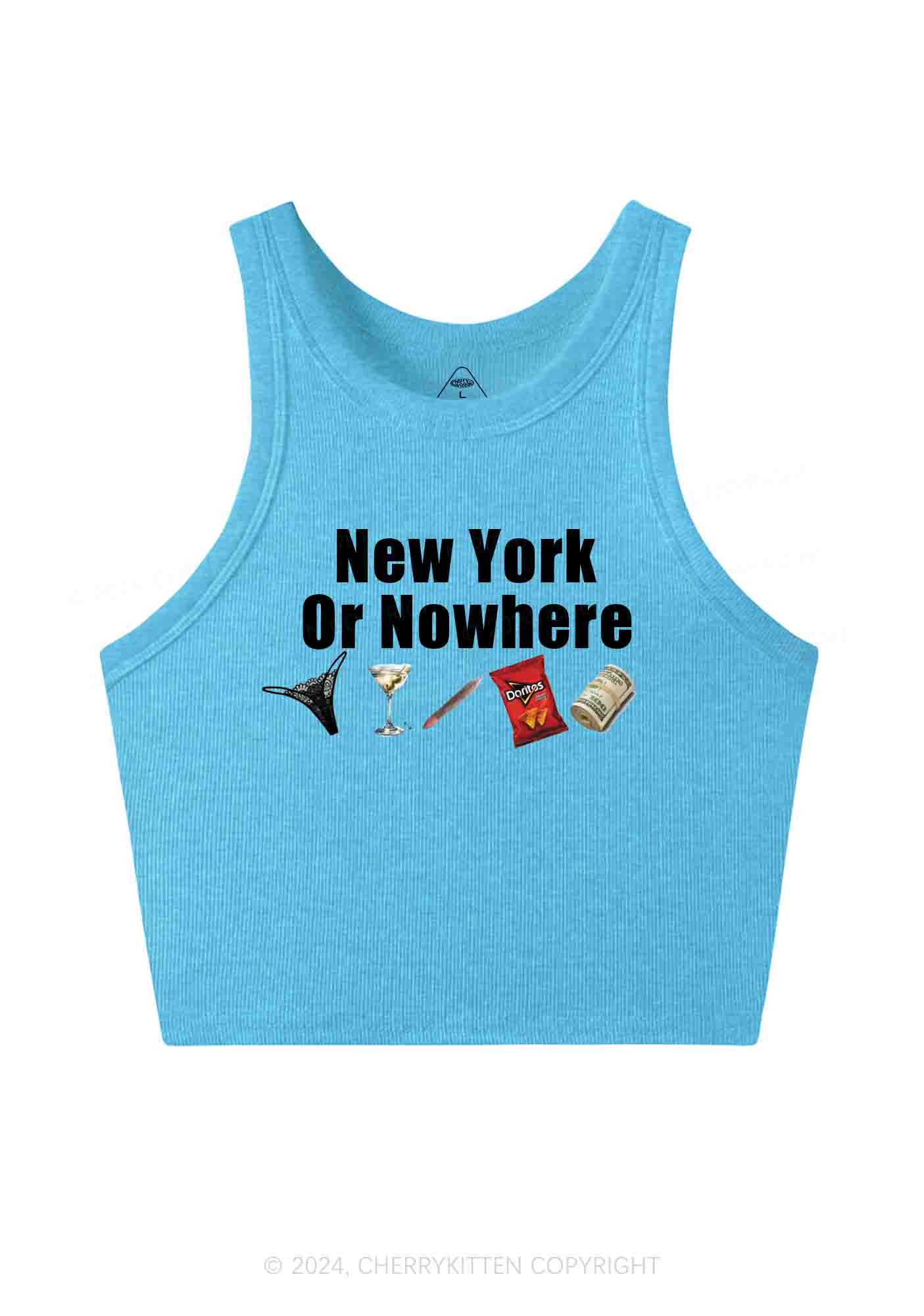 New York Or Nowhere Y2K Crop Tank Top Cherrykitten