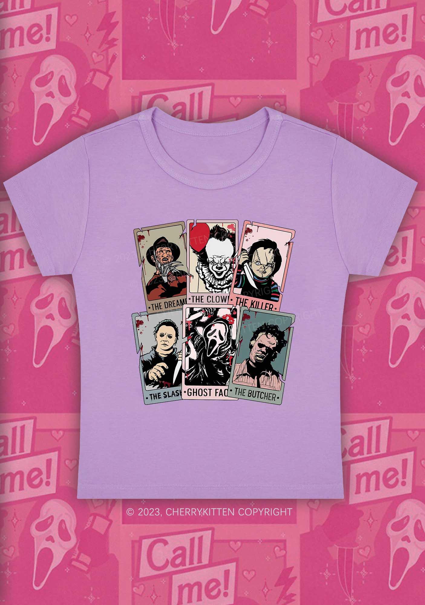 Horror Characters Photos Halloween Y2K Baby Tee Cherrykitten