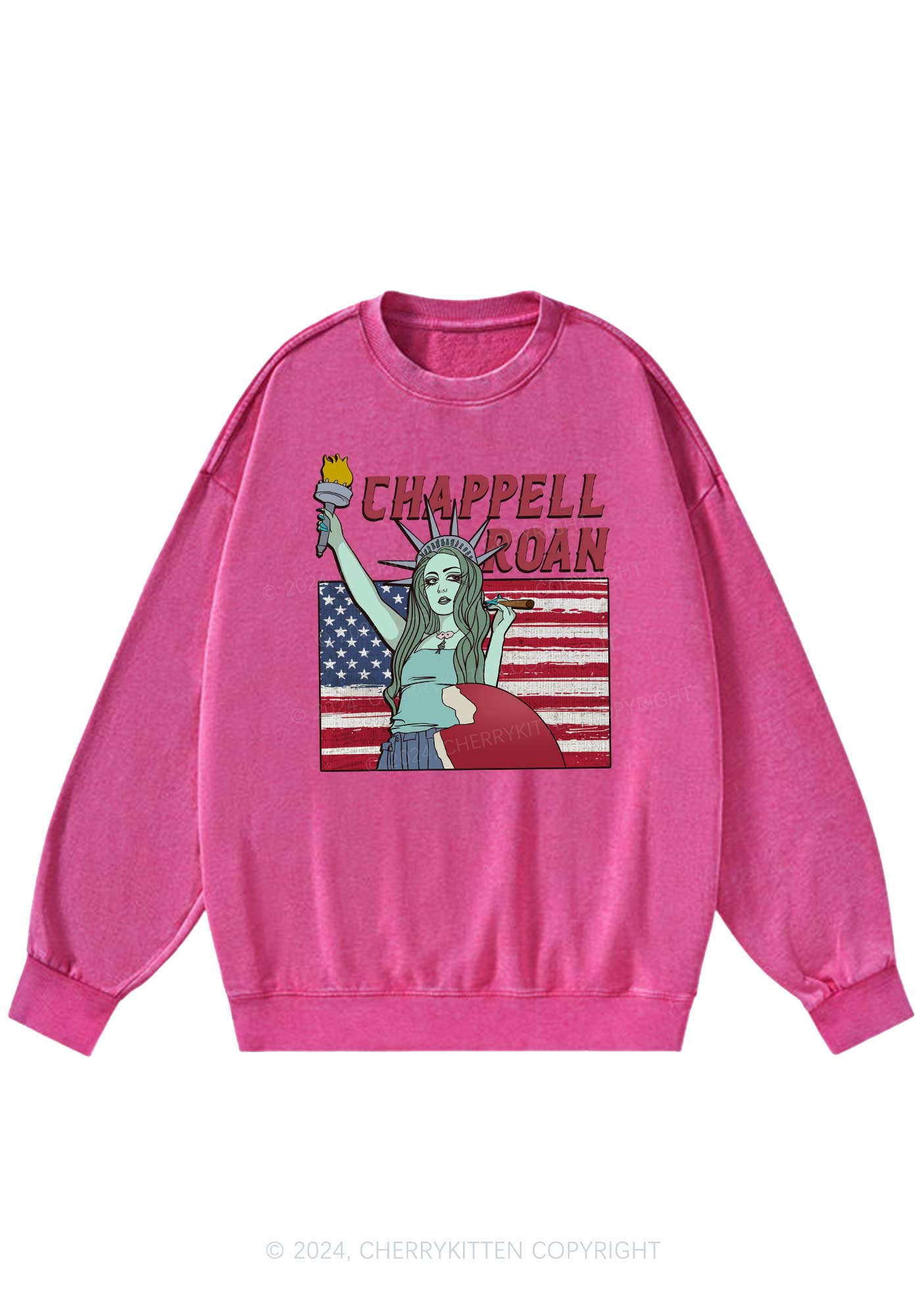 CR Statue Y2K Washed Sweatshirts Cherrykitten