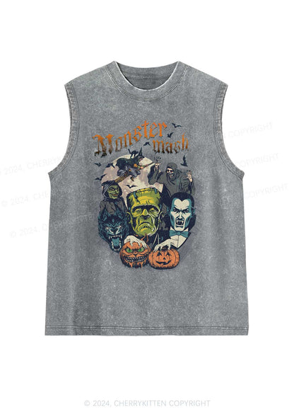 Halloween Monster Mash Y2K Washed Tank Cherrykitten