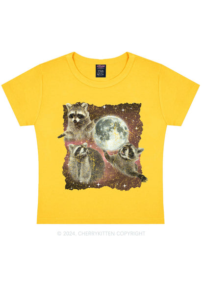 Raccoon Moon Y2K Baby Tee Cherrykitten