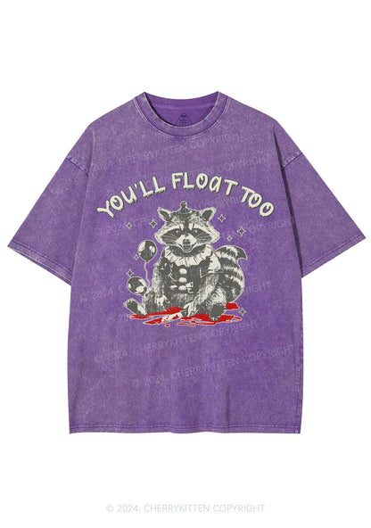 Halloween You'll Float Too Y2K Washed Tee Cherrykitten