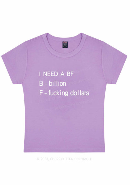 I Need A BF Y2K Baby Tee Cherrykitten