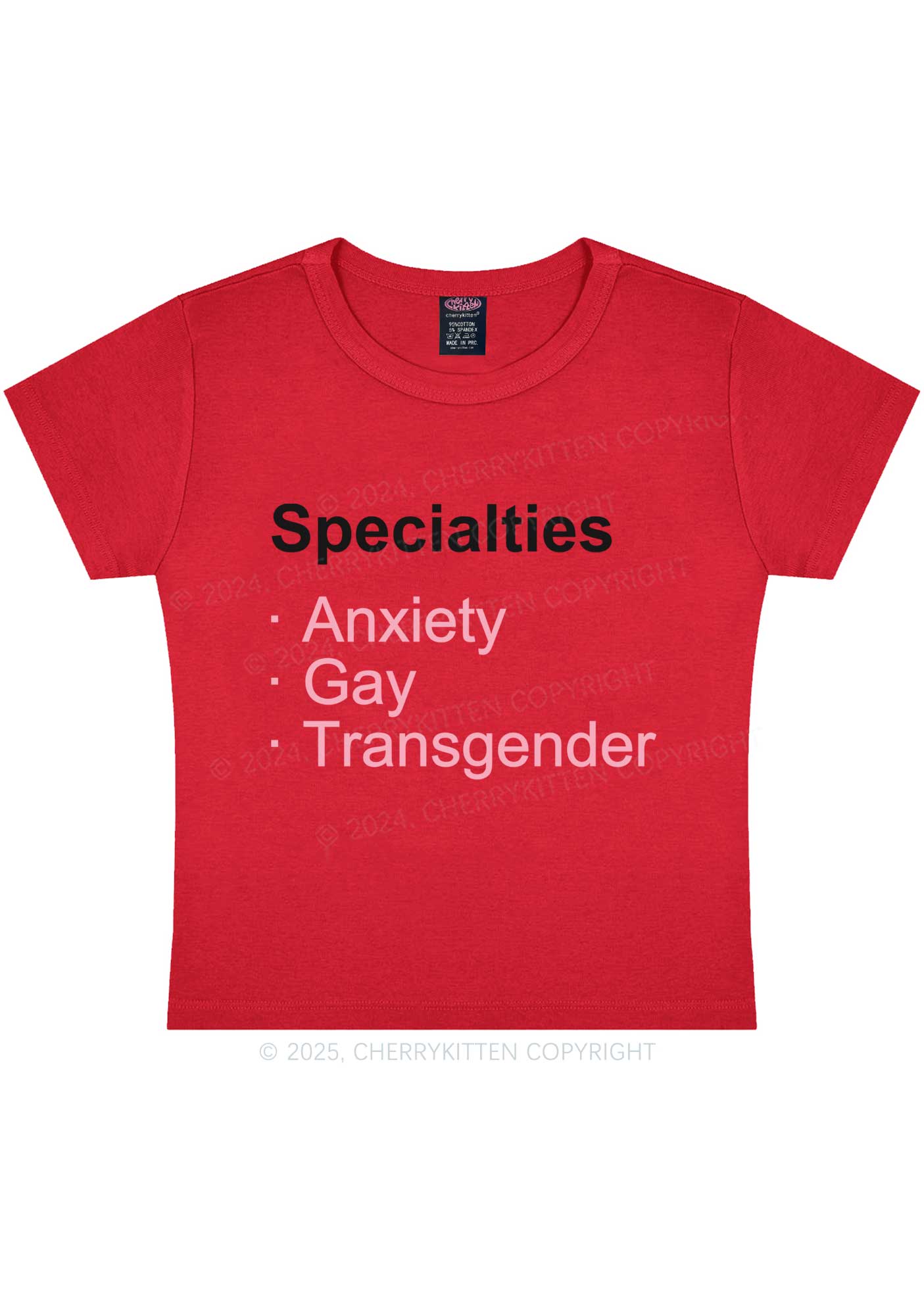 Anxiety Gay Transgender Y2K Baby Tee Cherrykitten