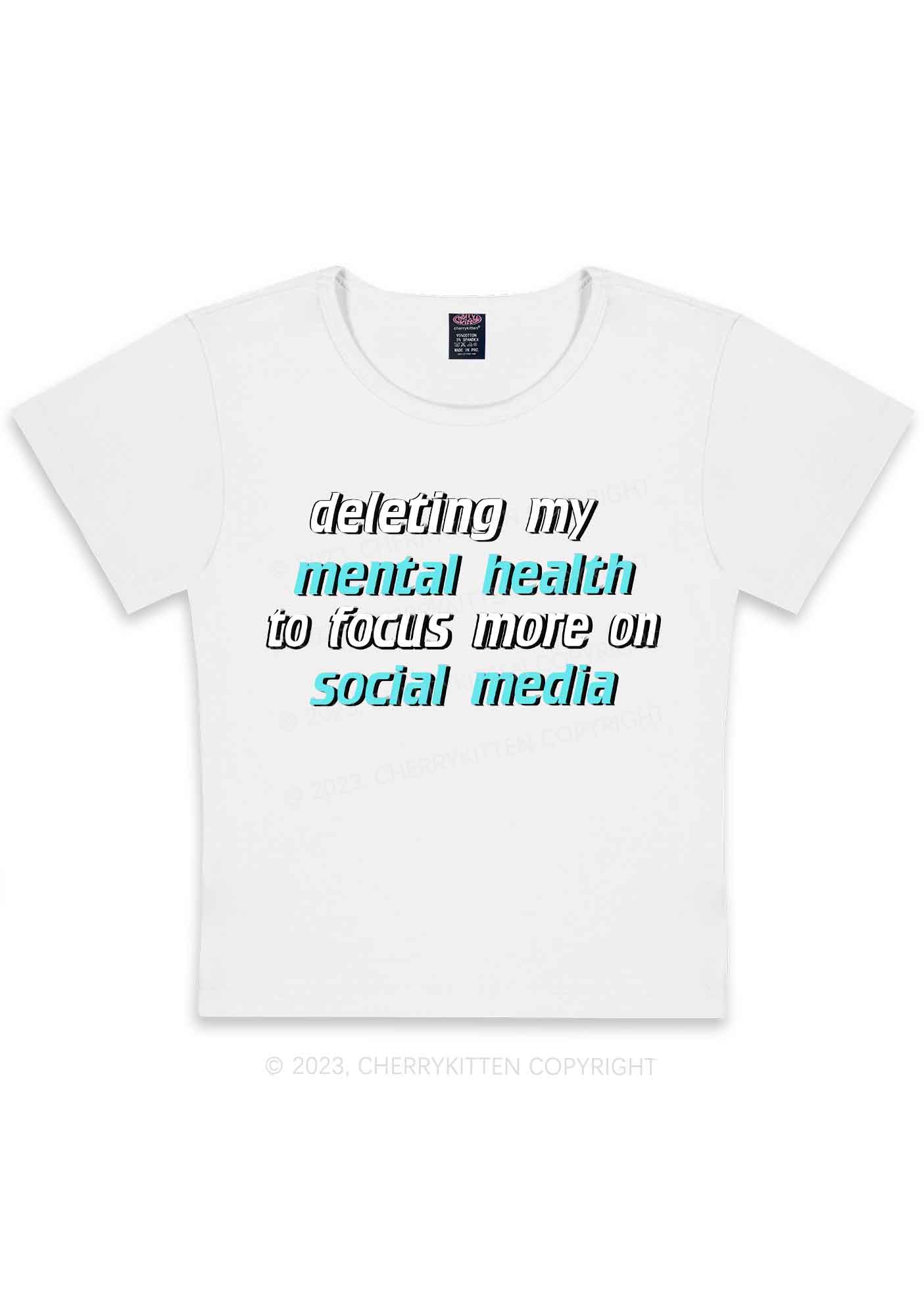 Curvy Deleting My Mental Health Y2K Baby Tee Cherrykitten