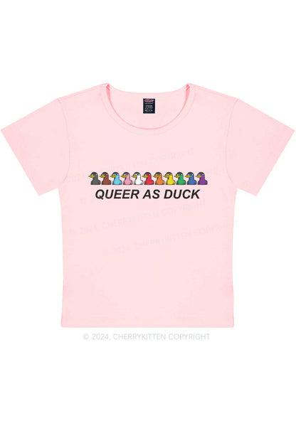 Queer As Duck Y2K Baby Tee Cherrykitten