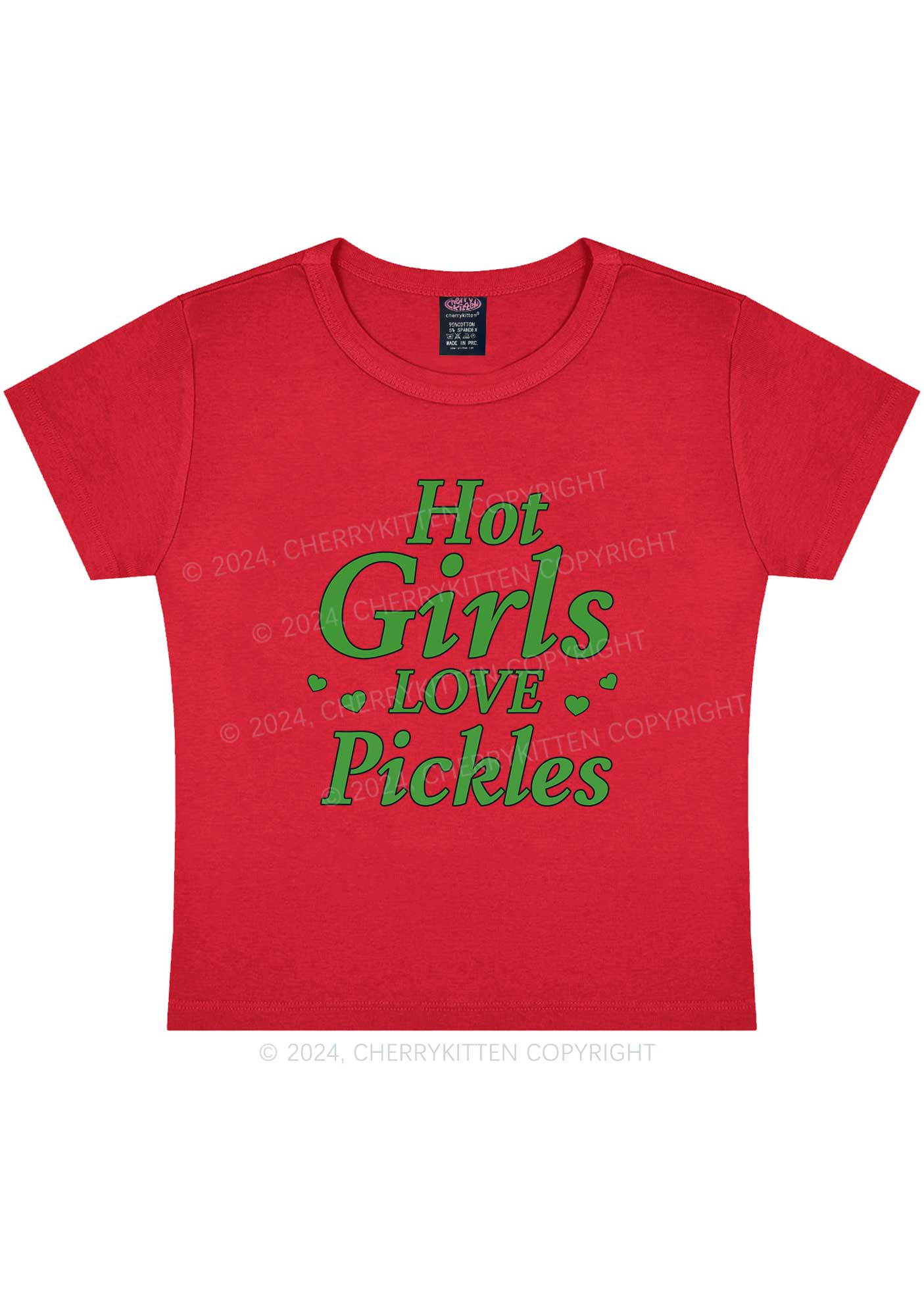 Hot Girls Love Pickles Y2K Baby Tee Cherrykitten