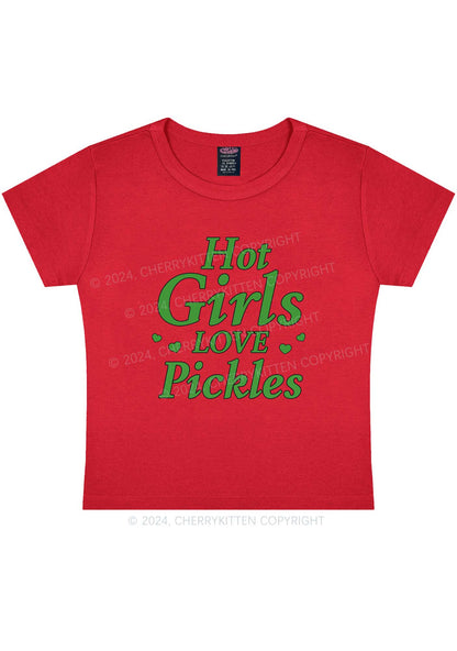 Hot Girls Love Pickles Y2K Baby Tee Cherrykitten