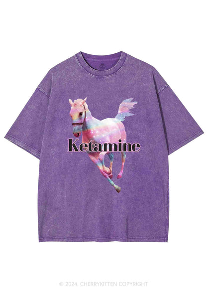 Pink Horse Y2K Washed Tee Cherrykitten