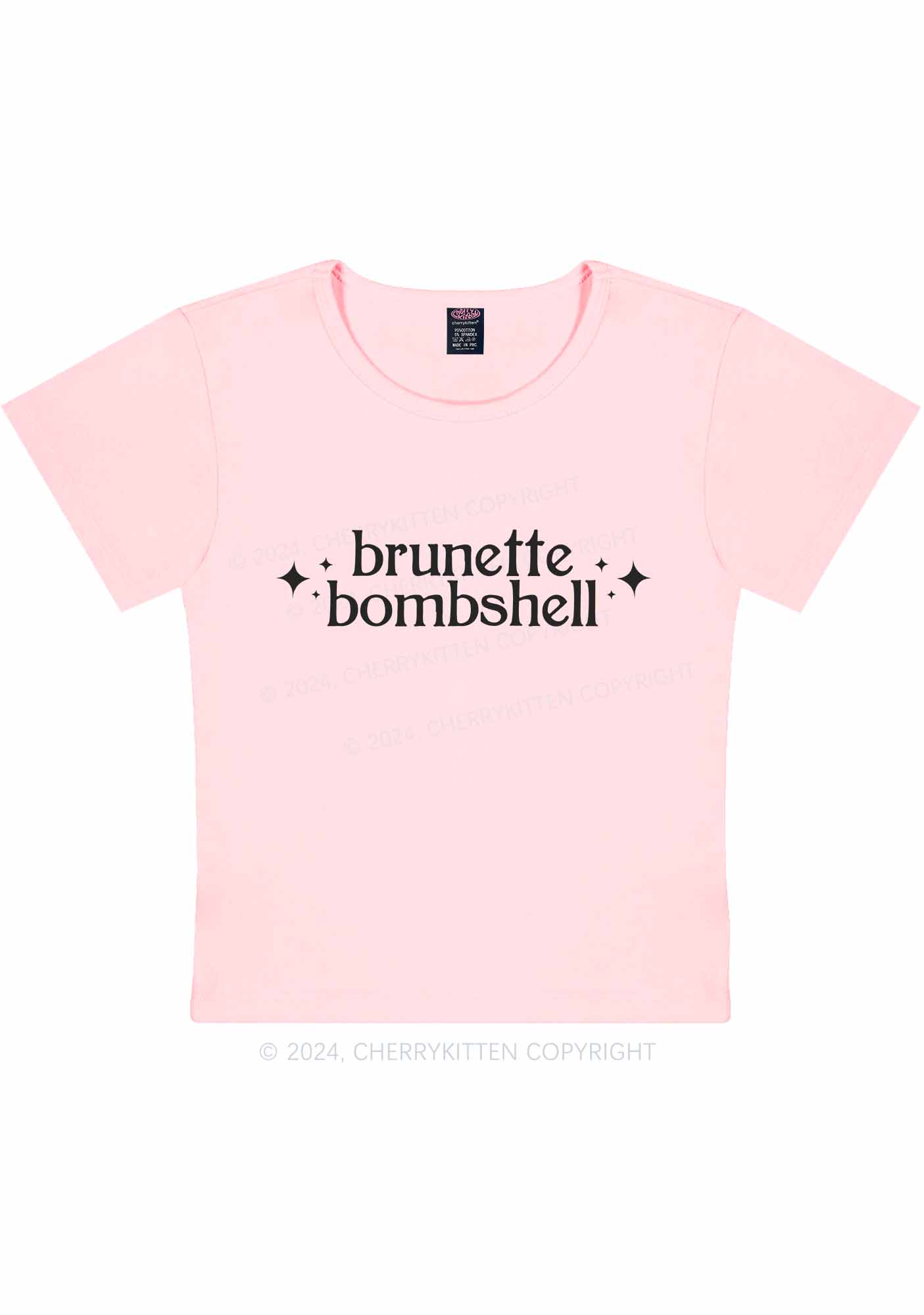 Brunette Bombshell Y2K Baby Tee Cherrykitten