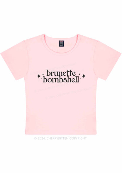 Brunette Bombshell Y2K Baby Tee Cherrykitten