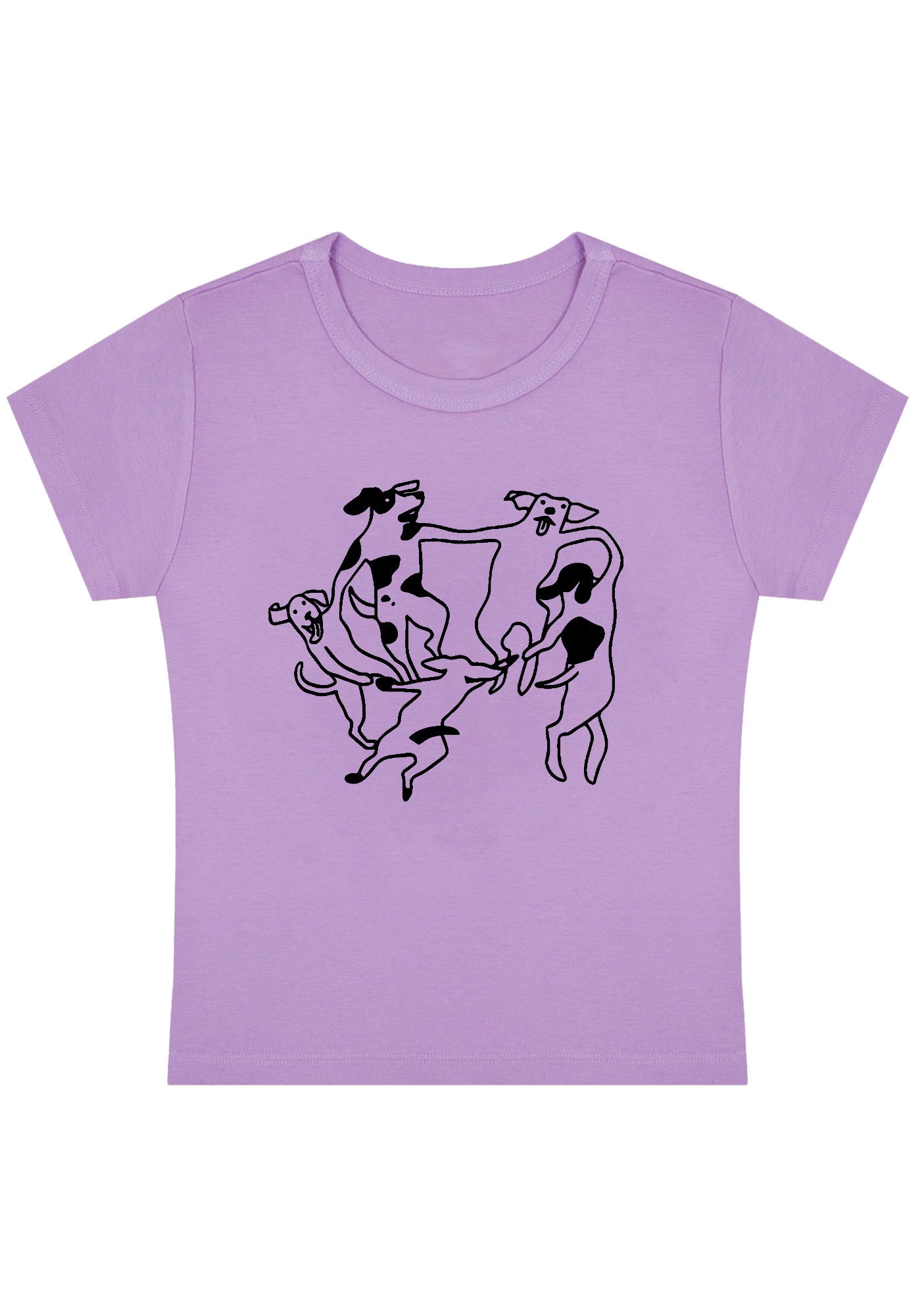 Curvy Dancing Dogs Baby Tee