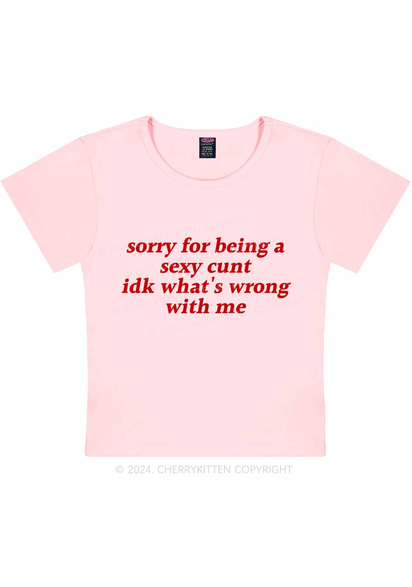 Sorry For Being Cxxt Y2K Baby Tee Cherrykitten