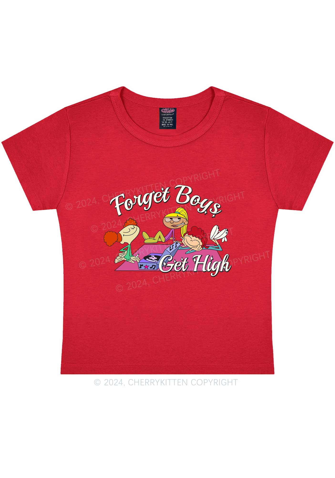 Forget Boys Y2K Baby Tee Cherrykitten