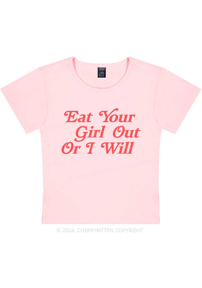 Eat Your Girl Out Y2K Baby Tee Cherrykitten