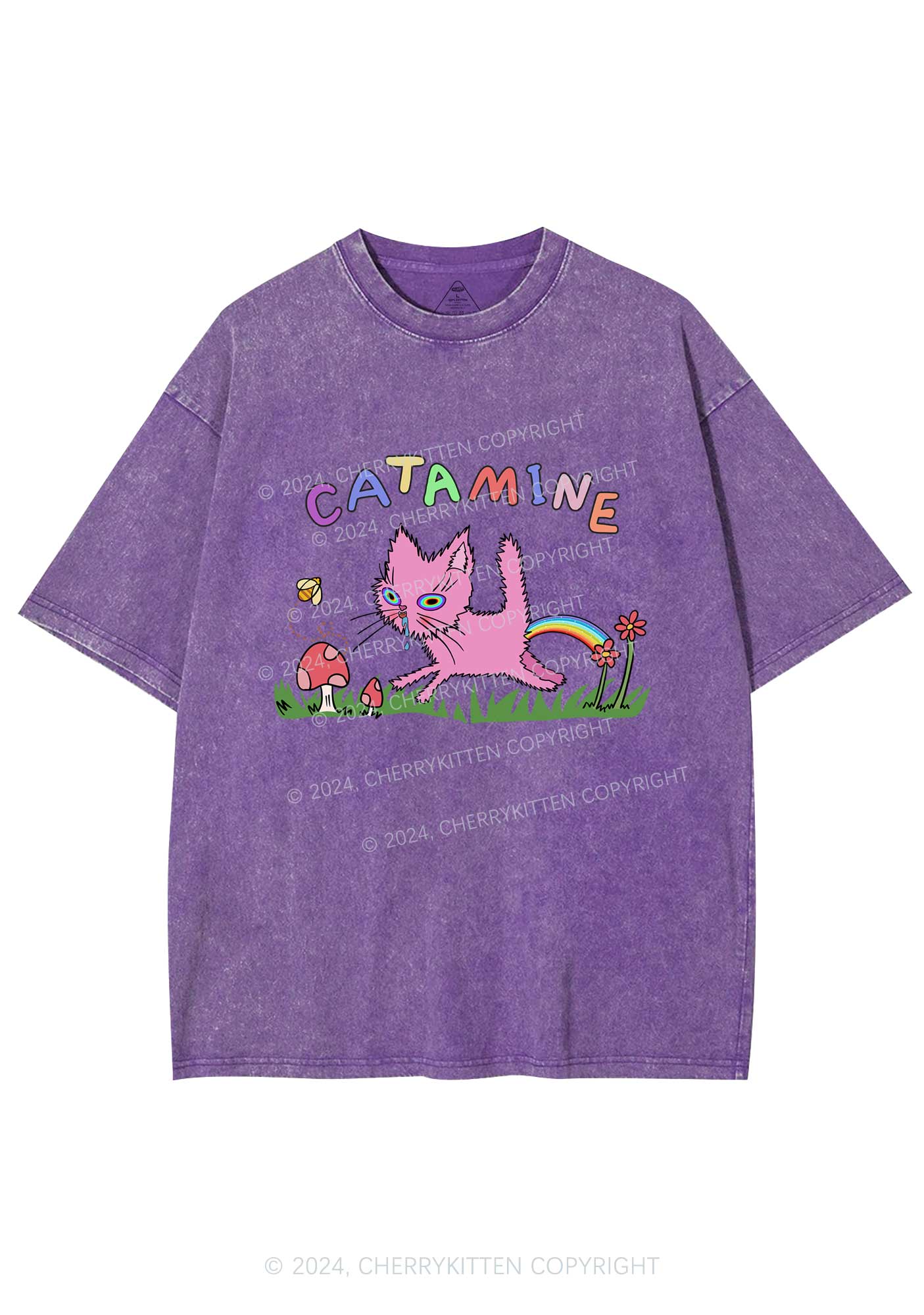 Catamine Y2K Washed Tee Cherrykitten