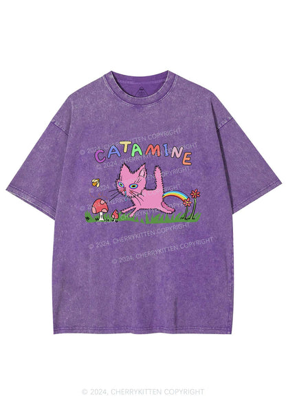 Catamine Y2K Washed Tee Cherrykitten