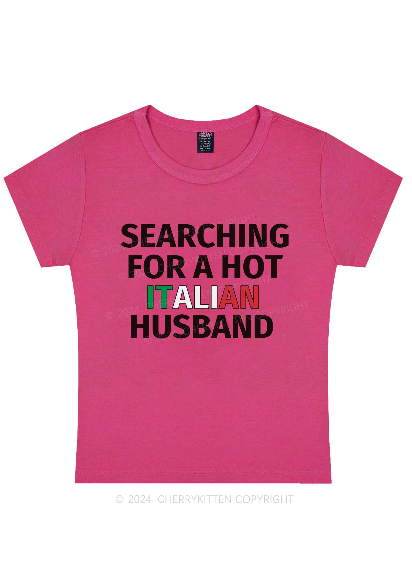 Hot Italian Husband Y2K Valentine's Day Baby Tee Cherrykitten