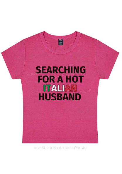 Hot Italian Husband Y2K Valentine's Day Baby Tee Cherrykitten