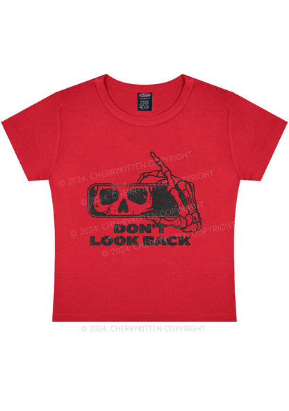 Halloween Don't Look Back Y2K Baby Tee Cherrykitten