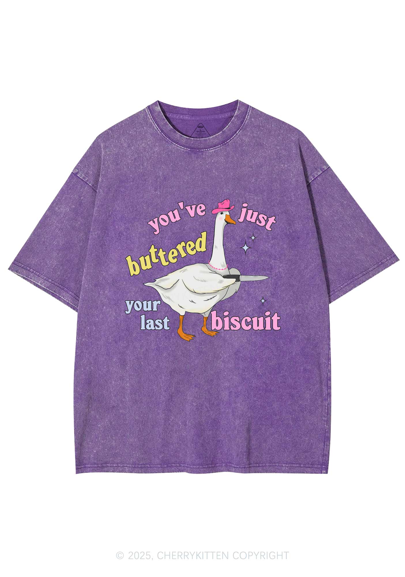 Just Buttered Last Biscuit Y2K Washed Tee Cherrykitten