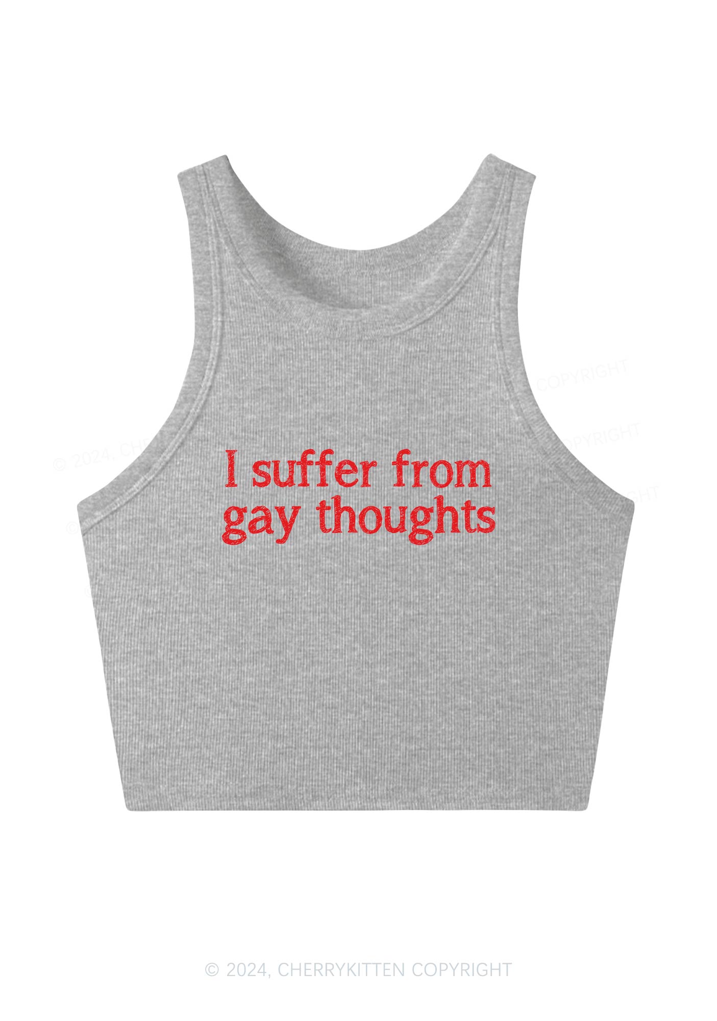 Suffer From Gay Thoughts Y2K Crop Tank Top Cherrykitten