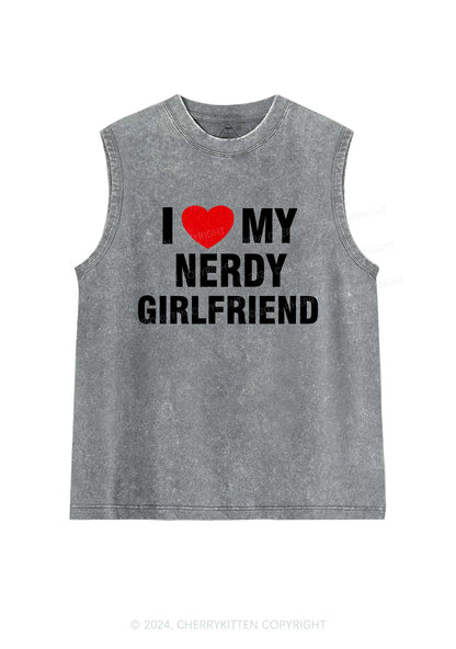 Love My Nerdy Girlfriend Y2K Valentine's Day Washed Tank Cherrykitten