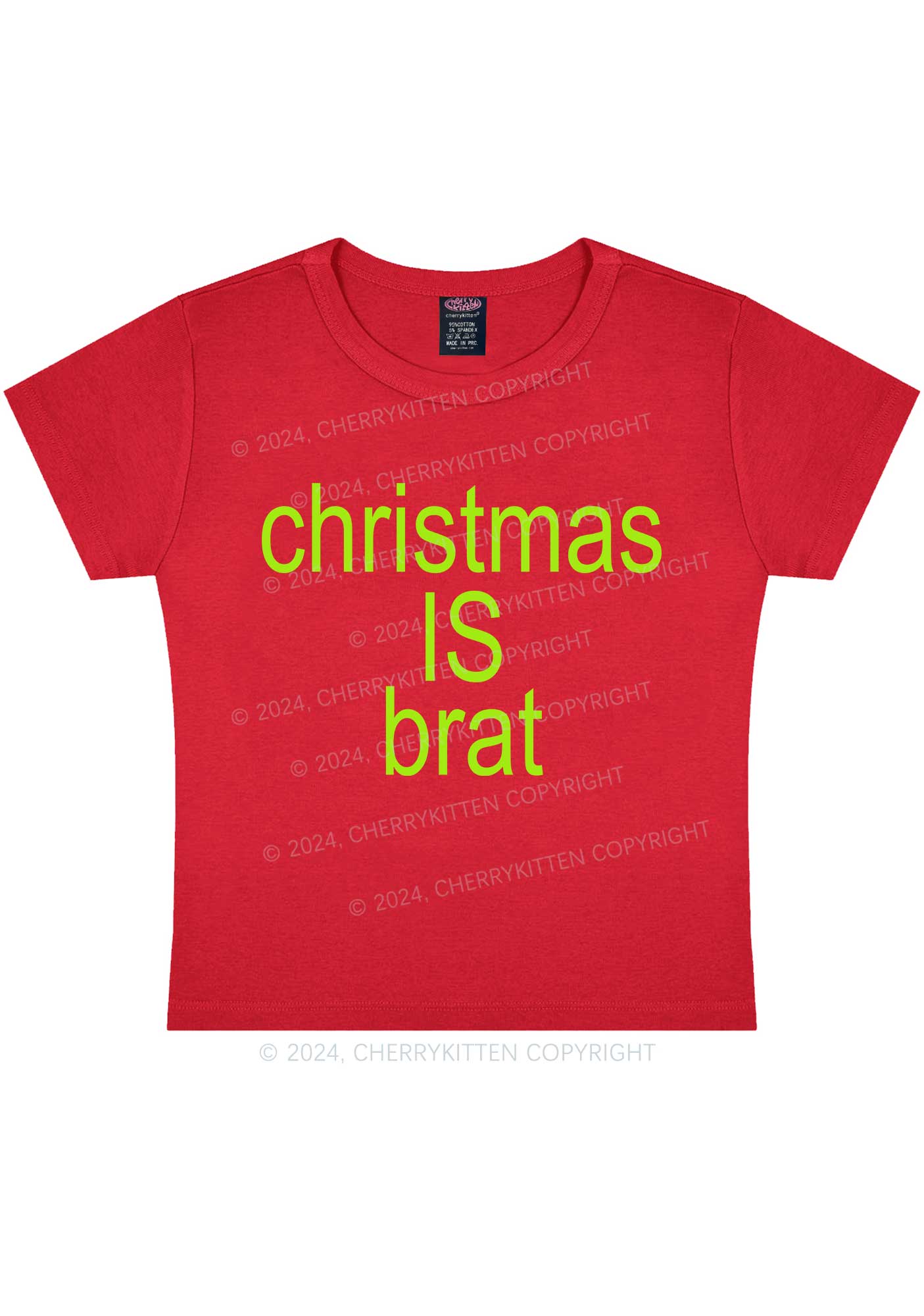 Christmas Is Brat Y2K Baby Tee Cherrykitten