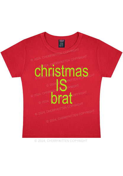 Christmas Is Brat Y2K Baby Tee Cherrykitten