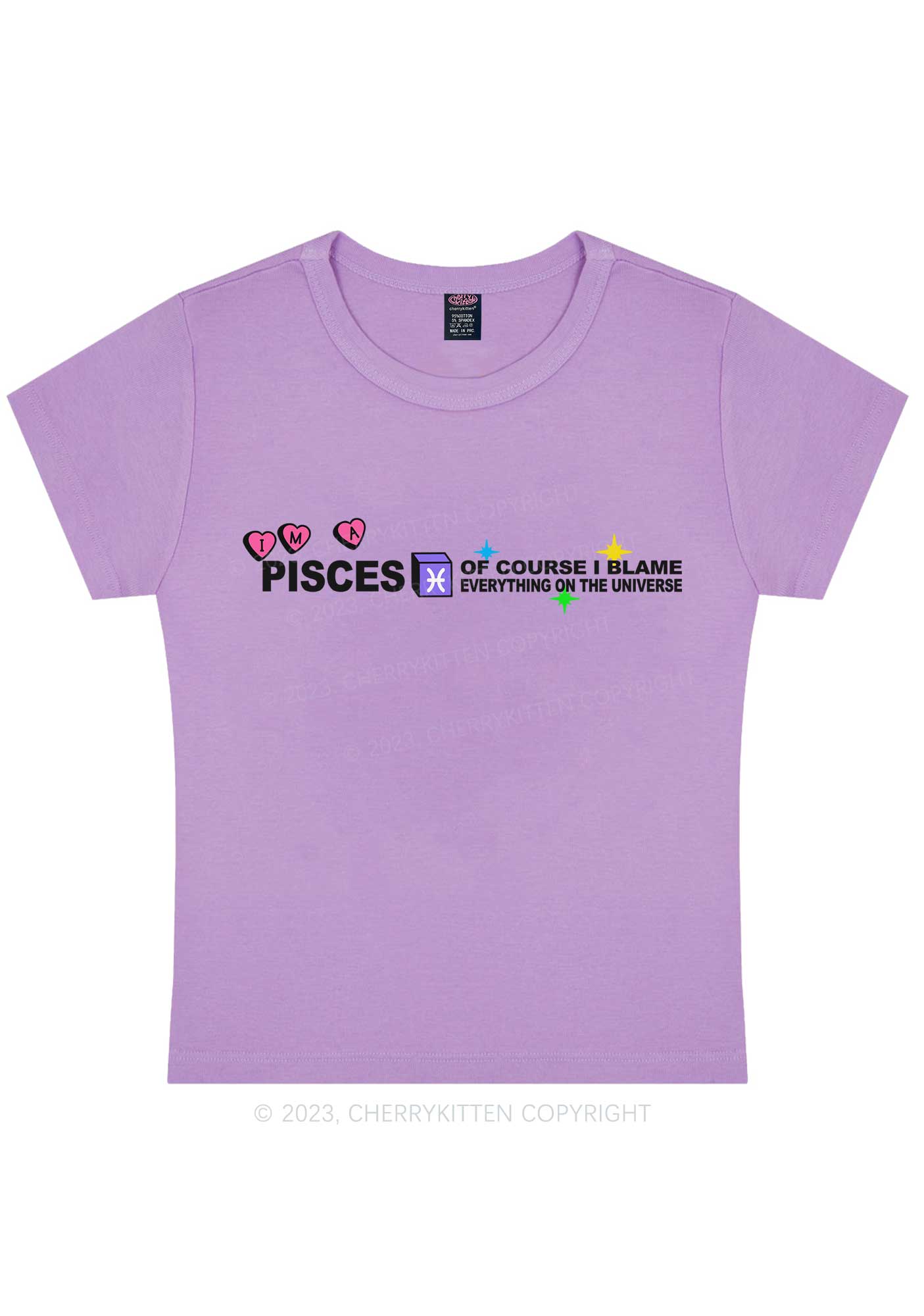 Curvy I'm A Pisces Y2K Baby Tee Cherrykitten