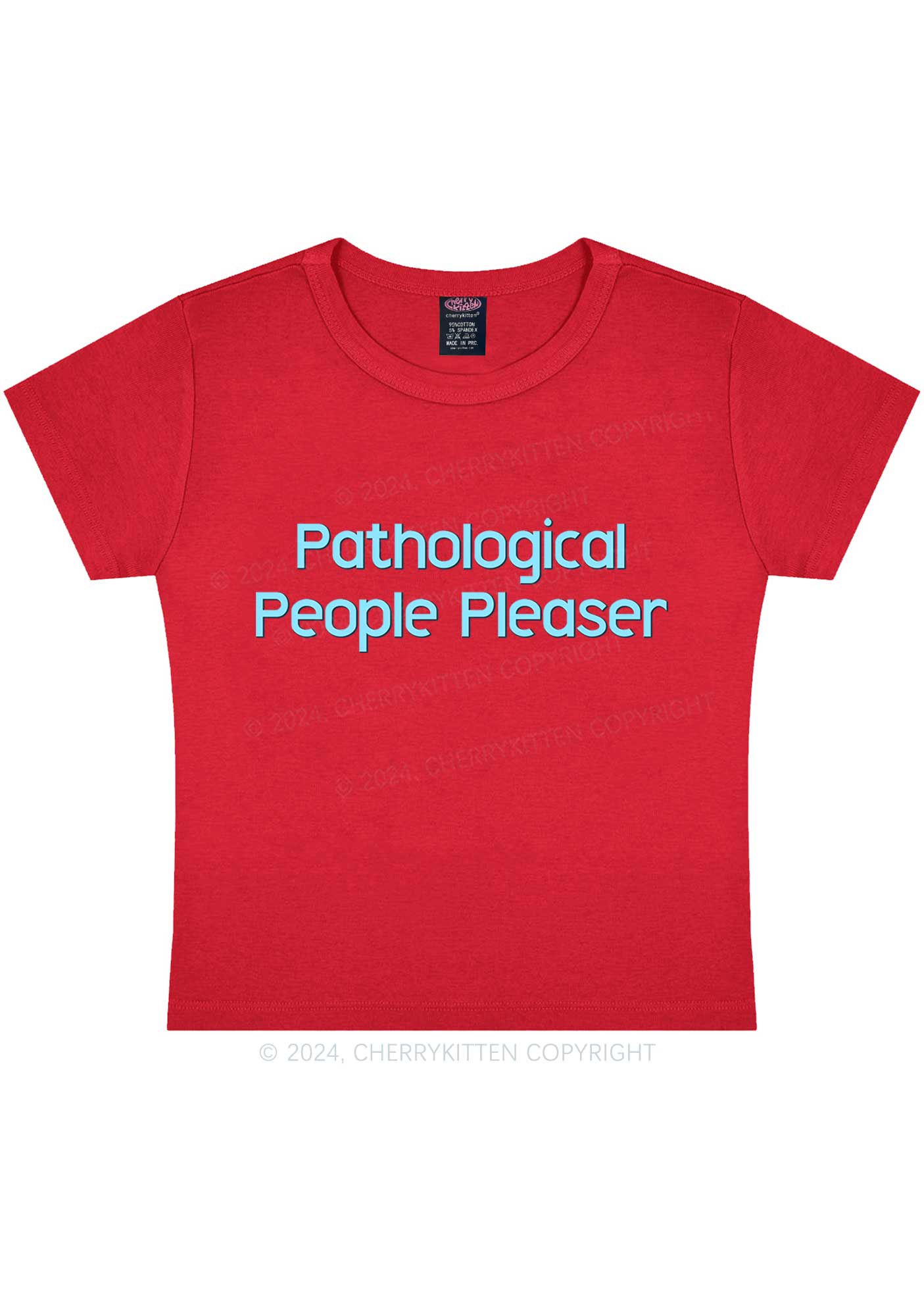 Pathological People Pleaser Y2K Baby Tee Cherrykitten