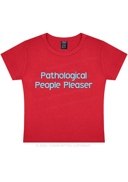 Pathological People Pleaser Y2K Baby Tee Cherrykitten