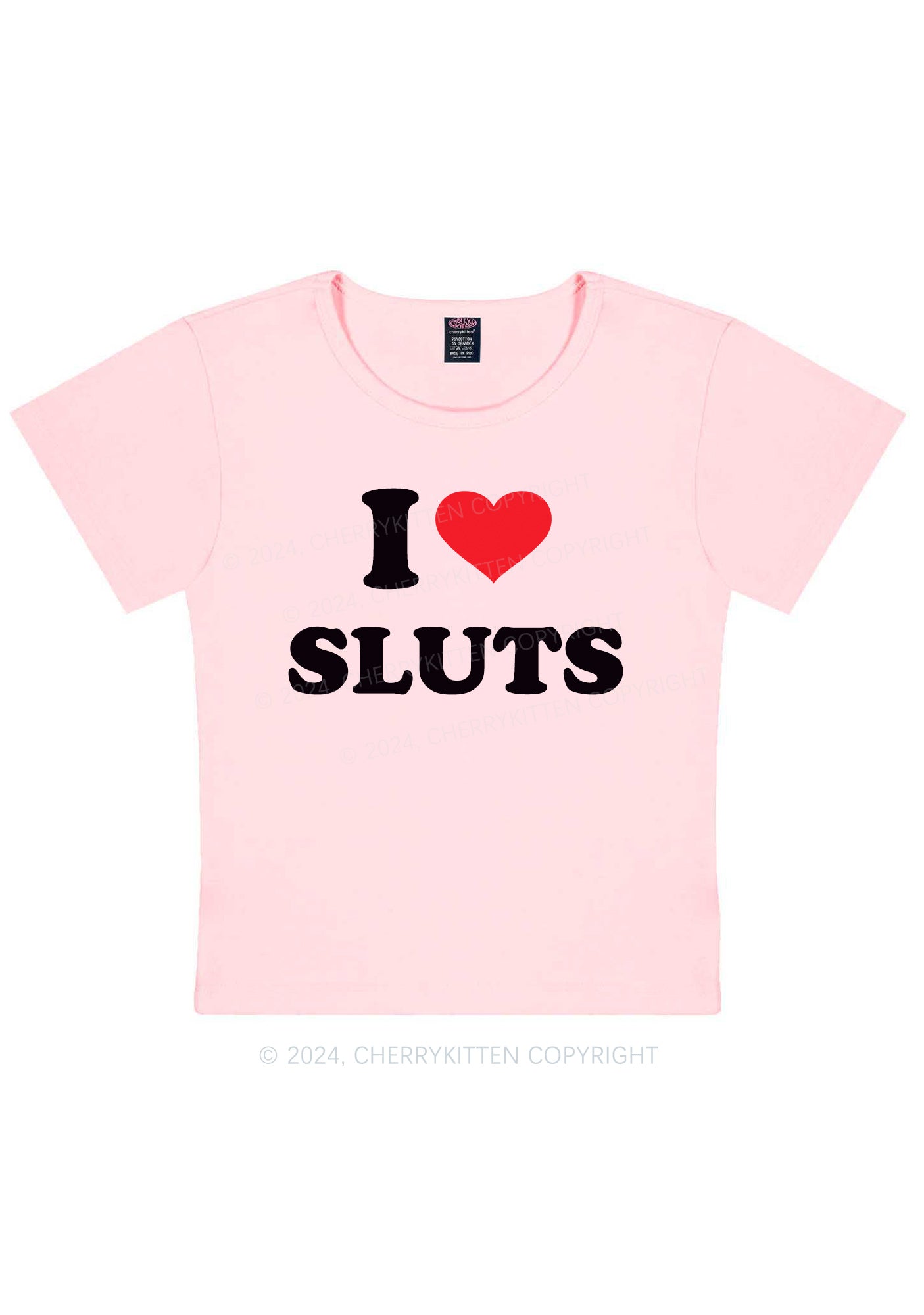 I Love Slxts Y2K Baby Tee Cherrykitten