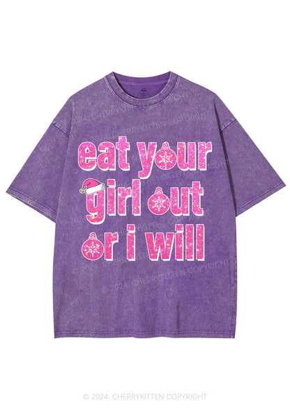 Christmas Eat Your Girl Y2K Washed Tee Cherrykitten