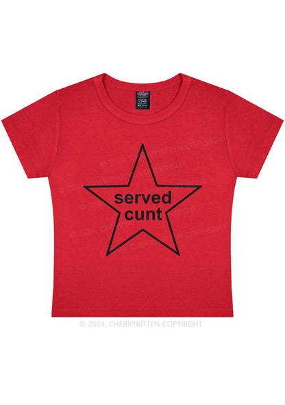 Served Cxxt Star Y2K Baby Tee Cherrykitten