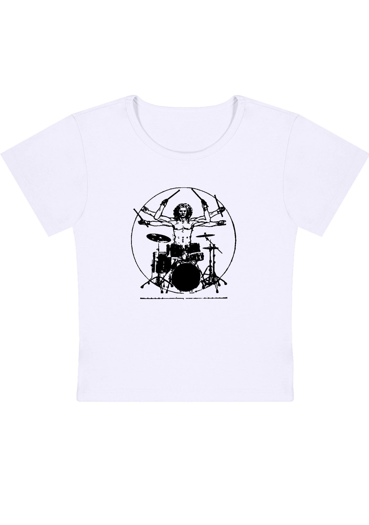 Curvy Vitruvian Drummer Baby Tee