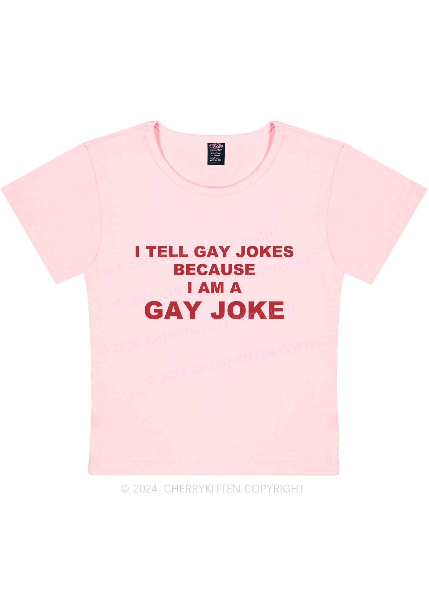 Gay Joke Y2K Baby Tee Cherrykitten