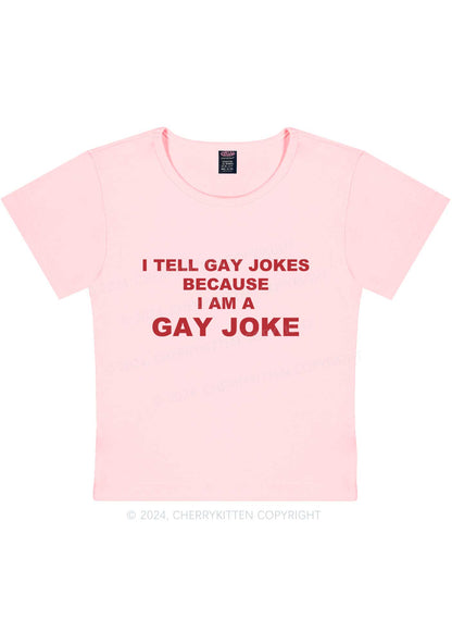 Gay Joke Y2K Baby Tee Cherrykitten