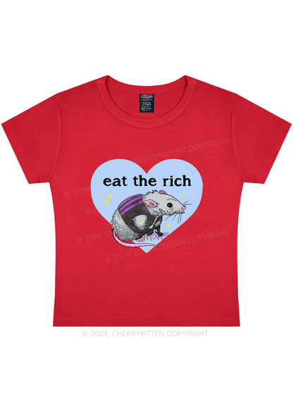 Eat The Rich Rat Y2K Baby Tee Cherrykitten