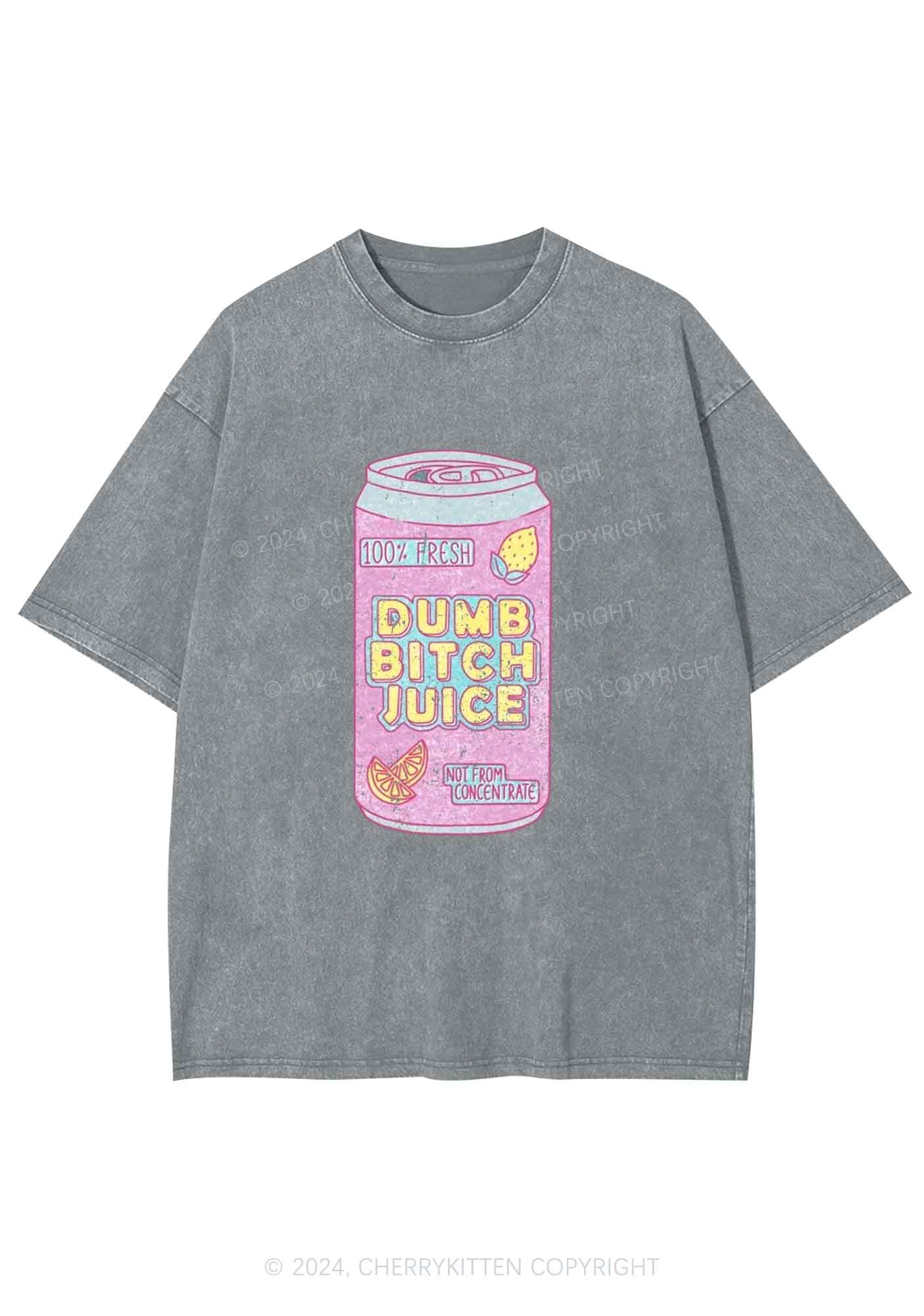 Dumb Bxxch Juice Y2K Washed Tee Cherrykitten