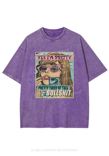 Pretty Tired Of This BS Y2K Washed Tee Cherrykitten