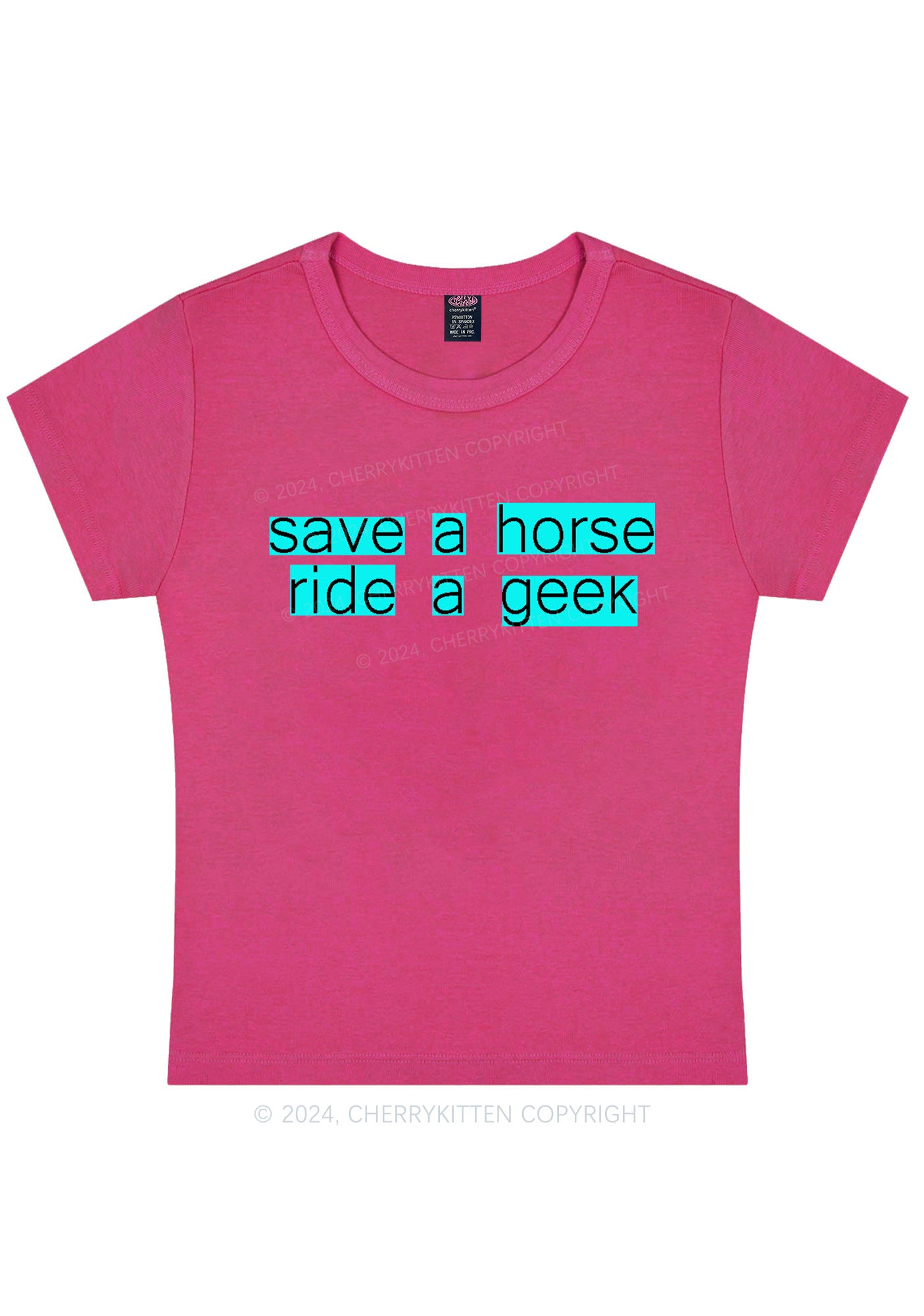 Ride A Geek Y2K Baby Tee Cherrykitten